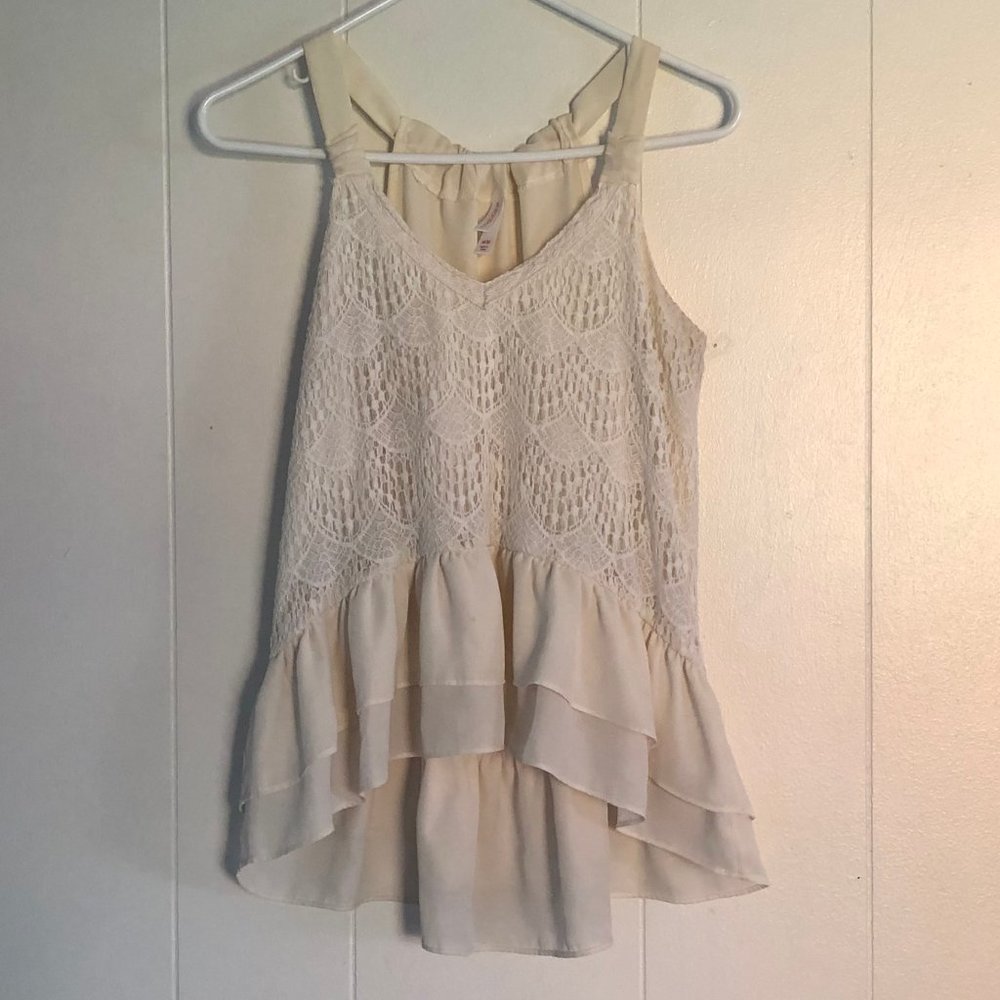 White, blouse, high-low
